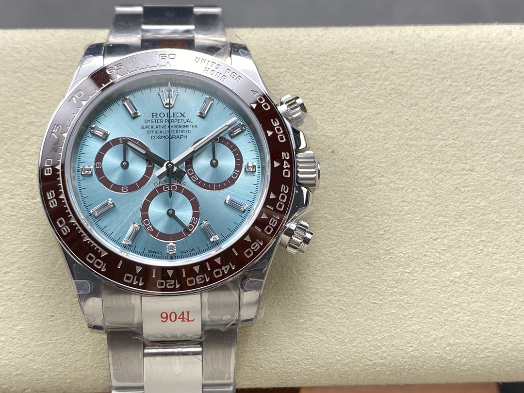 Rolex Platinum Cosmograph Daytona Ice Blue Ice Blue Diamond Baguette Mark 126506 0002